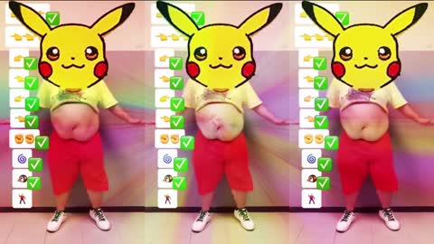 BEST Funniest PIKACHU ❤️ Fat tummy Stomach dance / Dance Effects / Dolly Show / 39