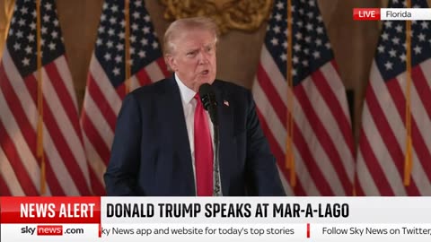 Former US president Donald Trump holds a news conference at his beach side compound Ma-a-lago