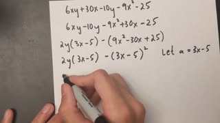 Grade 11 Math - Factoring 5 terms using Grouping, Diff .of Squares and Perfect Square (lesson 2.3)