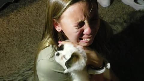 Parents shock their daughter with new puppy surprise