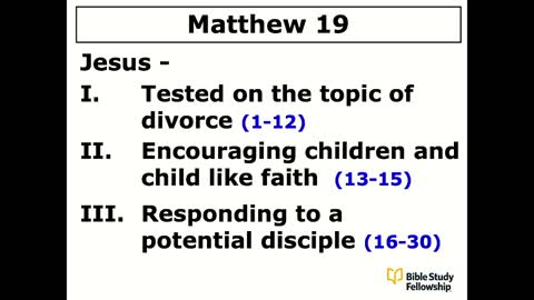 BSF Lecture Lesson 20 Matthew 19 2022-02-22