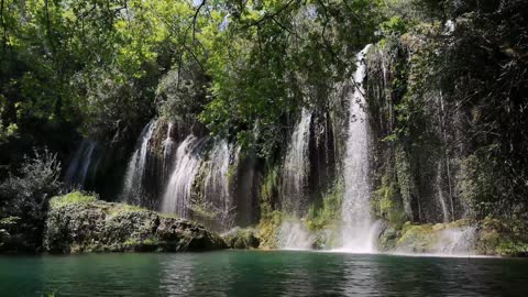 SMALL WATERFALL IN THE TROPICAL FOREST SOUNDS OF NATURE