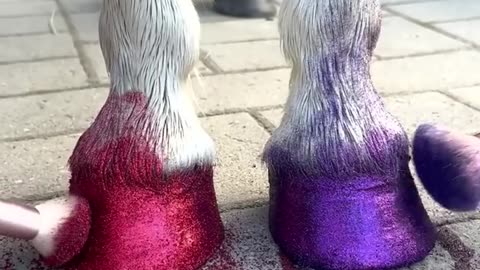 Glitter horse painted