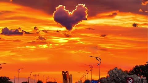 "Hearts Aglow: A Romantic Sunset Journey"