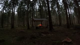 GoPro. Night lapse of the tarp and the lightweight trekking pole tent