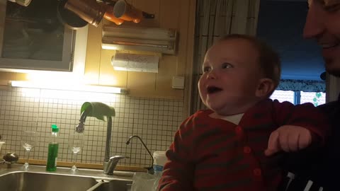 Adorable baby's laughter is extremely contagious