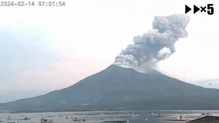 Eruption of the Sakurajima Volcano in Kagoshima Prefecture, Japan