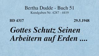 BD 4317 - GOTTES SCHUTZ SEINEN ARBEITERN AUF ERDEN ....