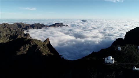 volcanic caldera and astronomical observatories near national park caldera de taburiente unesco