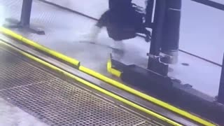 Giant Brush Takes Car Wash Employee For A Carousel Ride