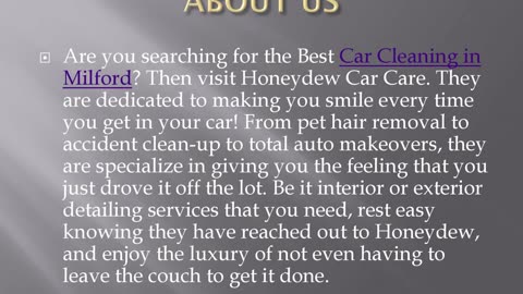 Best Car Cleaning in Milford