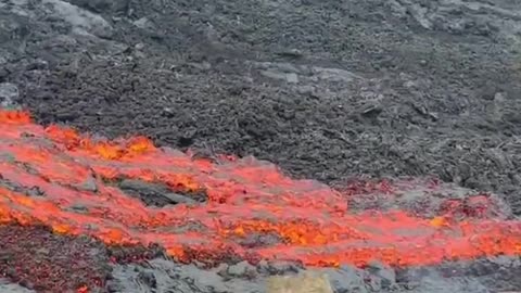 What happened when a rock fall into lava