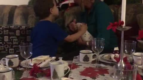 Mom Delighted over Dalmatian Christmas Gift