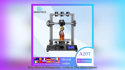 ⭐️ FDM 3D Printer Geeetech Upgrated Version A20T 3D Printer with Triple Color Mixing, Newest GT2560
