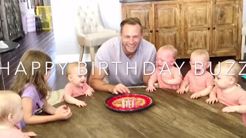 cute babies reaction to dad