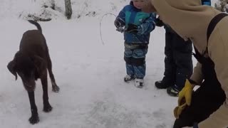 Kid Disappointed After Dad's Ice Fishing Fail