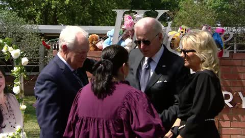 President Biden and First Lady pay respects to school shooting victims in Uvalde, Texas