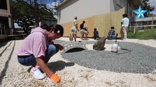 Waipahu High School students create Japanese Zen rock garden