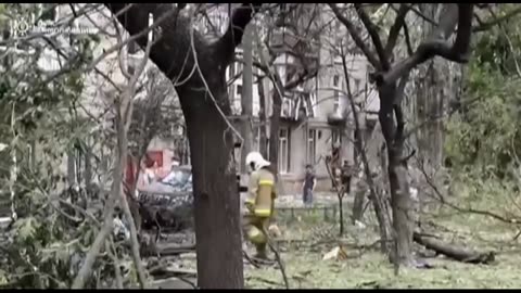 Aftermath of Russian airstrike in Mykolaiv, Ukraine. At least three dead
