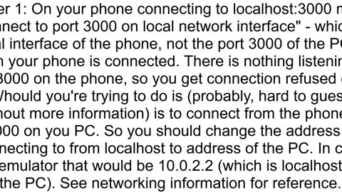 Retrofit cannot connect to my local web server on port 3000