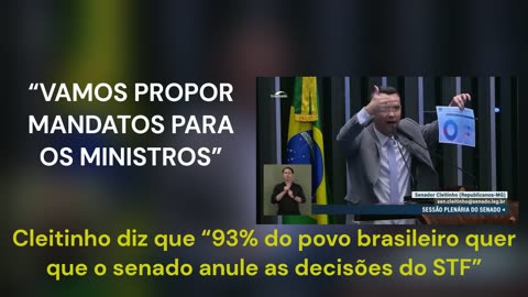 Cleitinho: "vamos propor mandatos para os ministros", diz senador sobre STF