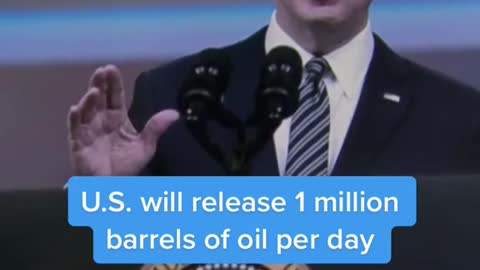 U.S. will release 1 million barrels of oil per day