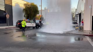 High Speed Chase Through Hollywood Leads to a Crash and a Fire Hydrant Explosion