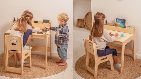 Intro to kids study desk and chair set #deskchair