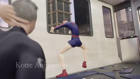Spider man stop the trian