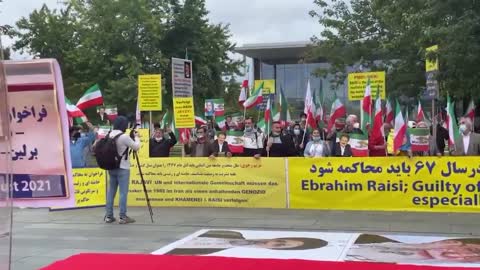 Iranians in Berlin protesting regime president's speech at UNGA
