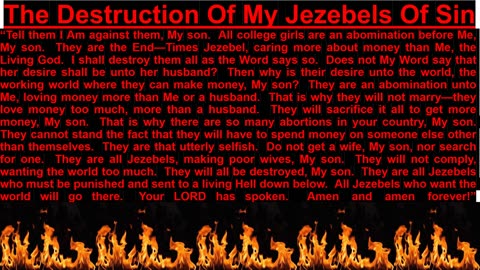 PROPHECY— The Destruction Of My Jezebels Of Sin