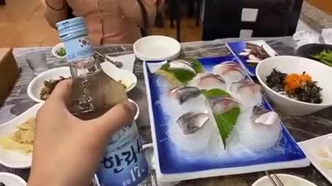 Korean Food - mackerel sashimi