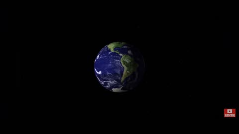 The cinematic view of earth rotation in space