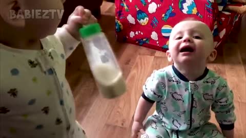 Babies Fighting again over things Twin babies Fun Fails and moments