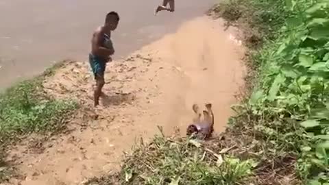 Enjoying life for village kids