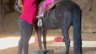 Horse Rider Scares Her Horse With A Toot
