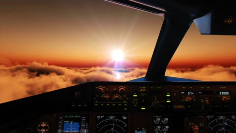 Jet Cockpit with Sunset 2