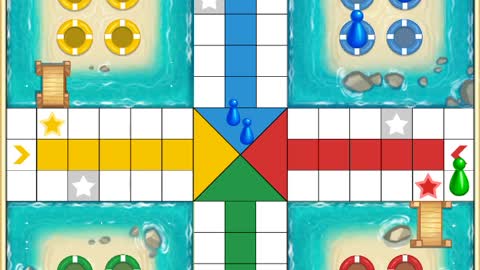 Playing a game with the scenery unlocked in the ludo club (OCEAN BOARD) game.
