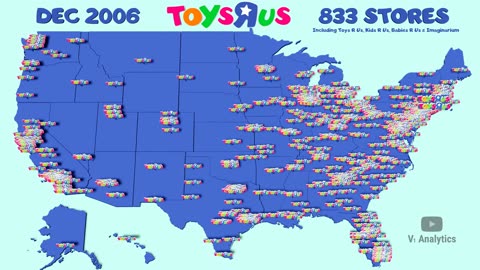 Map of the Rise and Fall of Toys "R" Us