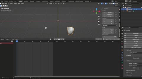 BLENDER 3D | Toss Object into Another Object with Rigid Body