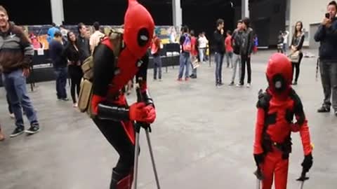 Deadpool vs Small one TRY not to lough