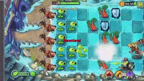 Plants vs Zombies 2 Frostbite Caves - Day 10