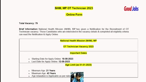 NHM, MP OT Technician 2023 Post 79