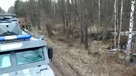 A column of military personnel from Chechnya.