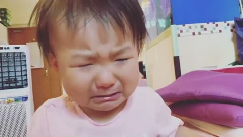 Cute baby girl crying