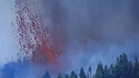 Volcanic eruption on Canary Island of La Palma in Spain