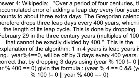 Leap Year algorithm Why 39or 40039 instead 39and39