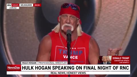 Hulk Hogan makes wild RNC appearance as he rips off clothes while praising Donald Trump