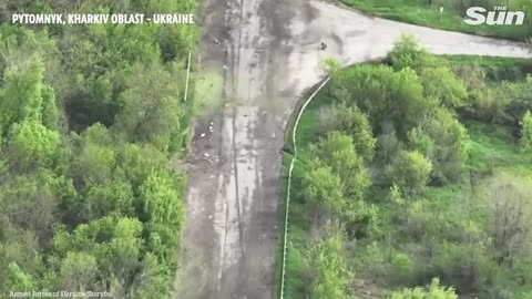 Ukraine forces unit fire anti-tank missiles at a Russian T-80BVM tank in Kharkiv