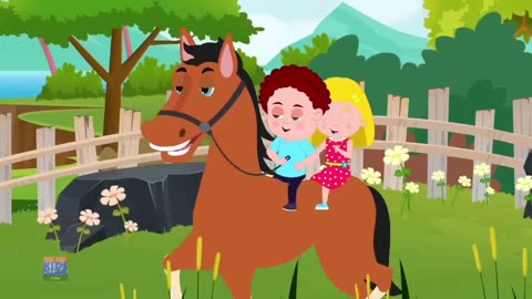 Chal Mere Ghore, Poem and Cartoon for Kids